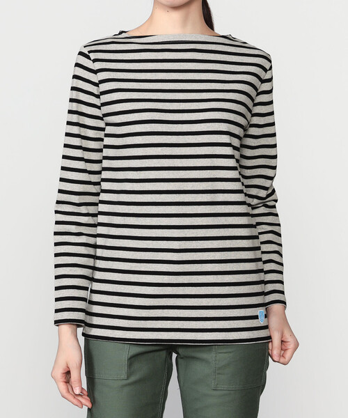 ORCIVAL(オーシバル)の「ORCIVAL | コットンロード ボートネックフレンチバスクTシャツ WOMEN(Tシャツ/カットソー・レディース・パープル/ダークブラウン/ブラック系その他/ブルー系その他5/レッド系その他/グレー系その他2/グレー系その他/グレー系その他3/パープル系その他/ブラウン系その他/ブラック/アイボリー/ホワイト系その他5・2/1)」の6枚目の写真
