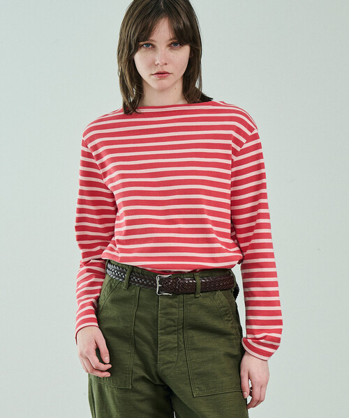 ORCIVAL(オーシバル)の「ORCIVAL | コットンロード ボートネックフレンチバスクTシャツ WOMEN(Tシャツ/カットソー・レディース・パープル/ダークブラウン/ブラック系その他/ブルー系その他5/レッド系その他/グレー系その他2/グレー系その他/グレー系その他3/パープル系その他/ブラウン系その他/ブラック/アイボリー/ホワイト系その他5・2/1)」の13枚目の写真