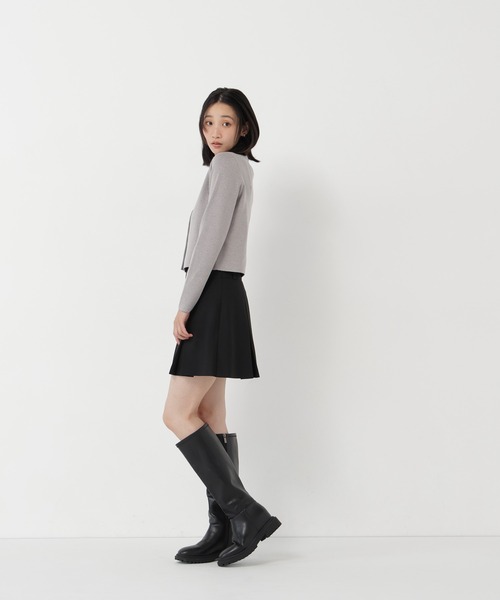 NATURAL BEAUTY BASIC(ナチュラルビューティーベーシック)の「ボックスタックミニスカート(スカート・レディース・チャコールグレー/ブラック・SMALL/MEDIUM)」の6枚目の写真