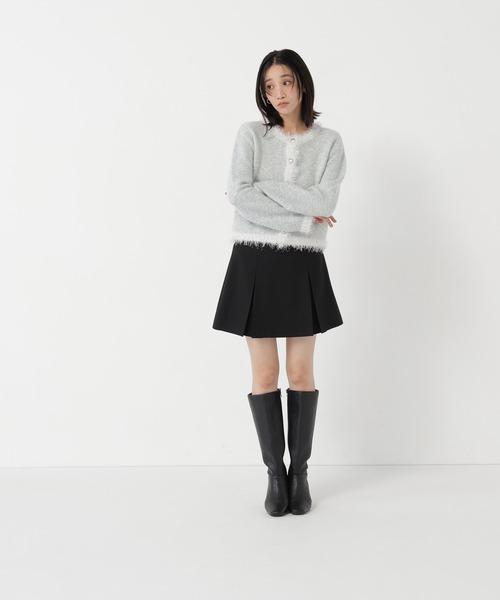 NATURAL BEAUTY BASIC(ナチュラルビューティーベーシック)の「ボックスタックミニスカート(スカート・レディース・チャコールグレー/ブラック・SMALL/MEDIUM)」の8枚目の写真