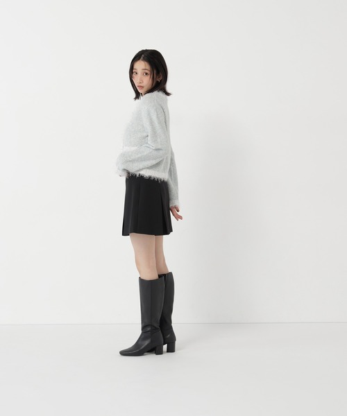 NATURAL BEAUTY BASIC(ナチュラルビューティーベーシック)の「ボックスタックミニスカート(スカート・レディース・チャコールグレー/ブラック・SMALL/MEDIUM)」の9枚目の写真
