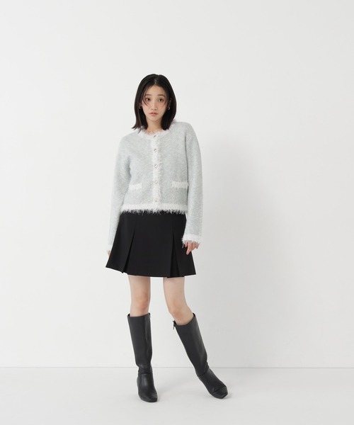 NATURAL BEAUTY BASIC(ナチュラルビューティーベーシック)の「ボックスタックミニスカート(スカート・レディース・チャコールグレー/ブラック・SMALL/MEDIUM)」の10枚目の写真