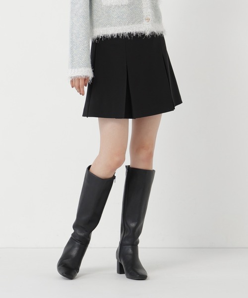 NATURAL BEAUTY BASIC(ナチュラルビューティーベーシック)の「ボックスタックミニスカート(スカート・レディース・チャコールグレー/ブラック・SMALL/MEDIUM)」の3枚目の写真