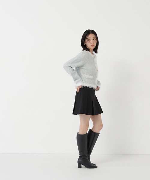 NATURAL BEAUTY BASIC(ナチュラルビューティーベーシック)の「ボックスタックミニスカート(スカート・レディース・チャコールグレー/ブラック・SMALL/MEDIUM)」の11枚目の写真