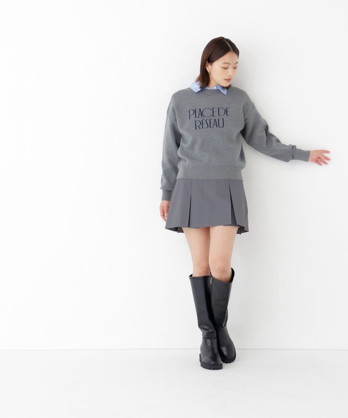 NATURAL BEAUTY BASIC(ナチュラルビューティーベーシック)の「ボックスタックミニスカート(スカート・レディース・チャコールグレー/ブラック・SMALL/MEDIUM)」の15枚目の写真