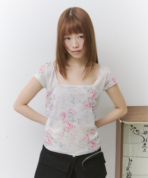 thinkto(シンクト)の「スクエアネックフラワーT(Tシャツ/カットソー・レディース・ホワイト・FREE)」の22枚目の写真