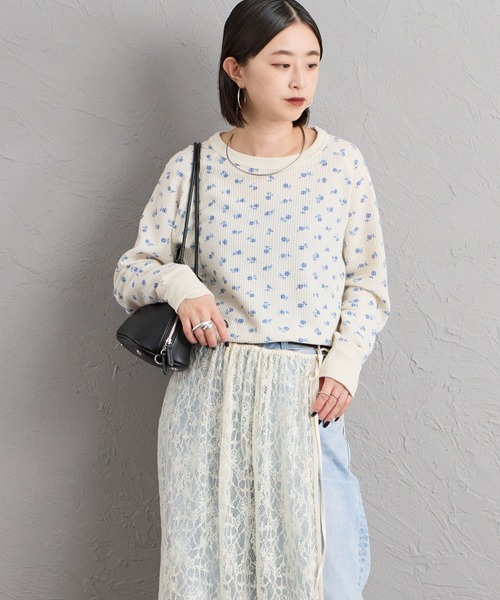JEMORGAN（ジェーイーモーガン）の「[JEMORGAN/ジェーイーモーガン] 花柄 ワッフルラグランスリーブロンT(ブルー)（Tシャツ/カットソー・レディース・ナチュラル・F）」の14枚目の写真