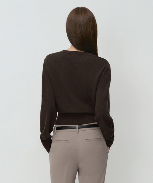 MUSINSA STANDARD WOMAN（ムシンサスタンダードウーマン）の「ウィメンズエッセンシャルカーディガン[ダークブラウン]（カーディガン/ボレロ・レディース・その他・LARGE/MEDIUM/SMALL/X-SMALL）」の3枚目の写真