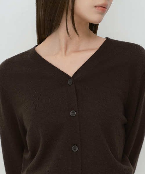 MUSINSA STANDARD WOMAN（ムシンサスタンダードウーマン）の「ウィメンズエッセンシャルカーディガン[ダークブラウン]（カーディガン/ボレロ・レディース・その他・LARGE/MEDIUM/SMALL/X-SMALL）」の4枚目の写真