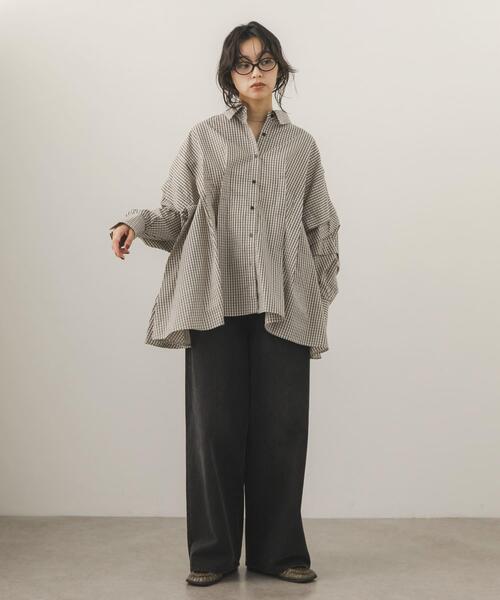 スタイルアップが叶う】シェイプタックウエストシャツ｜夏服/オフィス