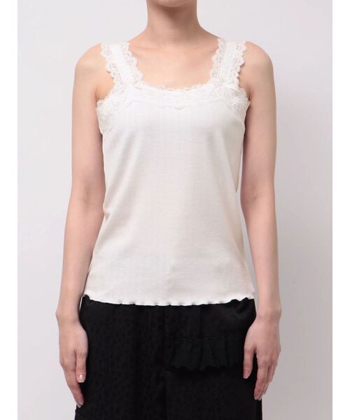 merry jenny(メリージェニー)の「lace frame camisole tops(キャミソール・レディース・オフホワイト・FREE)」の3枚目の写真