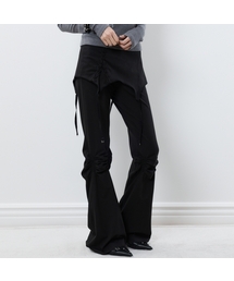 RL SHIRRING BOOTSCUT PANTS(BLACK)