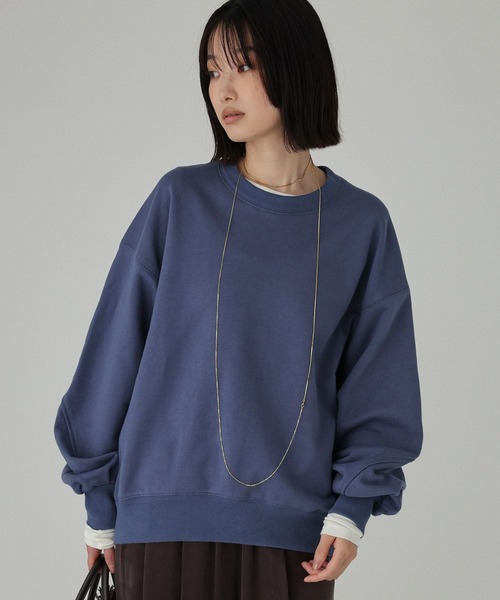 BABYLONE（バビロン）の「バックプリントスウェット［手洗い可］（スウェット・レディース・ブルー/ブラウン・フリー）」の10枚目の写真
