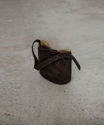 After Suede Bucket Bag_Dark brown