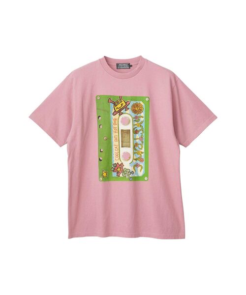 HYSTERIC GLAMOUR(ヒステリックグラマー)の「COOL CAT EATS HOT DOG Tシャツ(Tシャツ/カットソー・メンズ・ホワイト/ブラック/ピンク・X-LARGE/LARGE/MEDIUM/SMALL)」の3枚目の写真