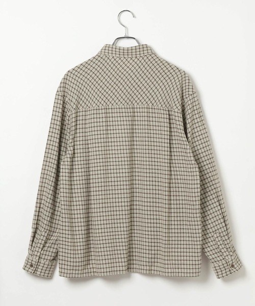 LAND MUSEUM(ランドミュージアム)の「LAND MUSEUM/パッチデザインチェックシャツ(シャツ/ブラウス・メンズ・ベージュ/アクア・LARGE/MEDIUM)」の6枚目の写真