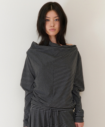 TWISTED DRAPE TOP(W) BLACK