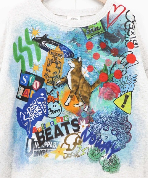 ScoLar（スカラー）の「163651：スプレーアート柄 袖取り外し2WAYプルオーバー（Tシャツ/カットソー・レディース・オートミール/ブラウン/ブラック・M）」の13枚目の写真