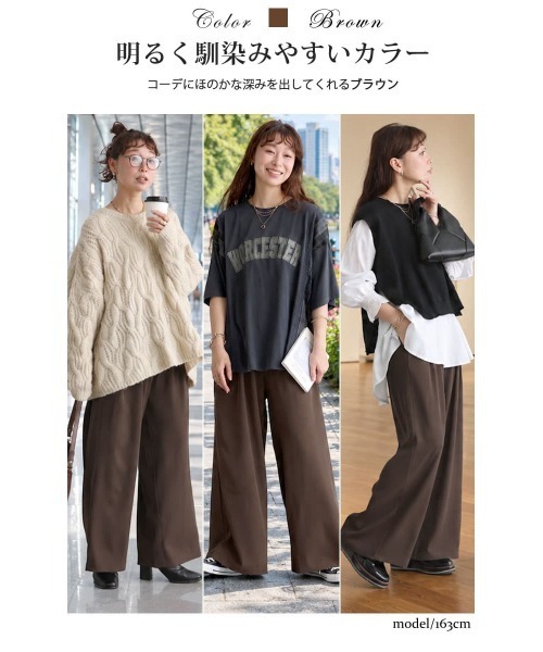 GOLDJAPAN(ゴールドジャパン)の「美シルエットツータックドレープパンツ【大きいサイズ対応】(その他パンツ・レディース・ネイビー/ブラウン/グレー/ライトベージュ/ブラック・LL/3L/4L/5L)」の16枚目の写真