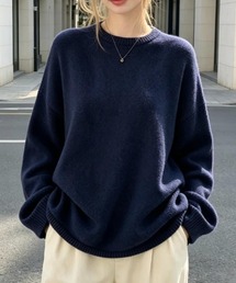 ゆったりビッグサイズプルオーバーニットセータートップス