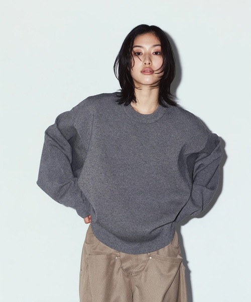 Knuth Marf（クヌースマーフ）の「2way cuffs normcore knit（ニット/セーター・レディース・グレー/ブラック・FREE）」の19枚目の写真