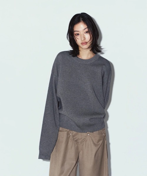 Knuth Marf（クヌースマーフ）の「2way cuffs normcore knit（ニット/セーター・レディース・グレー/ブラック・FREE）」の20枚目の写真