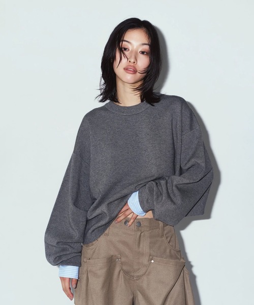 Knuth Marf（クヌースマーフ）の「2way cuffs normcore knit（ニット/セーター・レディース・グレー/ブラック・FREE）」の21枚目の写真