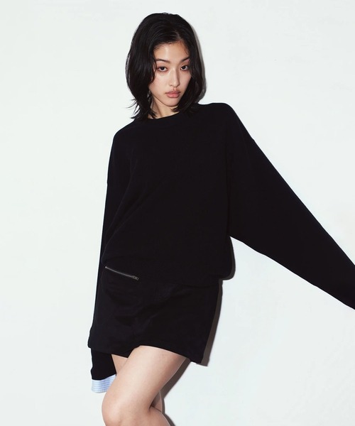 Knuth Marf（クヌースマーフ）の「2way cuffs normcore knit（ニット/セーター・レディース・グレー/ブラック・FREE）」の4枚目の写真