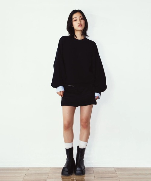 Knuth Marf（クヌースマーフ）の「2way cuffs normcore knit（ニット/セーター・レディース・グレー/ブラック・FREE）」の8枚目の写真