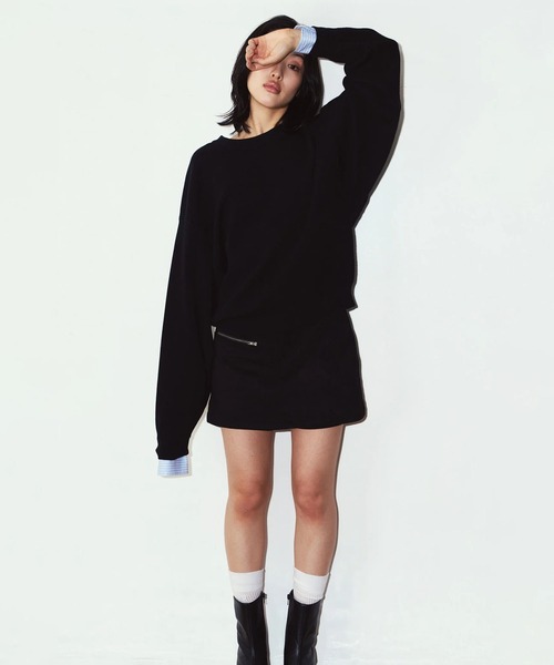 Knuth Marf（クヌースマーフ）の「2way cuffs normcore knit（ニット/セーター・レディース・グレー/ブラック・FREE）」の9枚目の写真