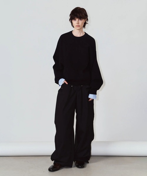 Knuth Marf（クヌースマーフ）の「2way cuffs normcore knit（ニット/セーター・レディース・グレー/ブラック・FREE）」の12枚目の写真