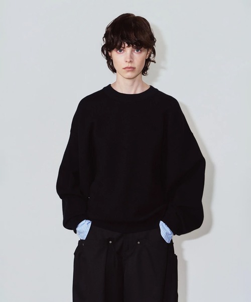 Knuth Marf（クヌースマーフ）の「2way cuffs normcore knit（ニット/セーター・レディース・グレー/ブラック・FREE）」の13枚目の写真