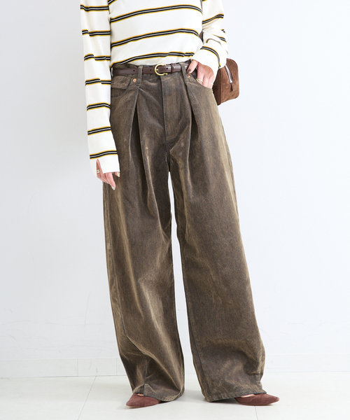 B.C STOCK(ベーセーストック)の「ウォッシャブル / DU JOUR / デュ ジュール TUCK BARREL JEAN(デニムパンツ・レディース・ブラウン/ネイビー/ブルー・36/38)」の7枚目の写真
