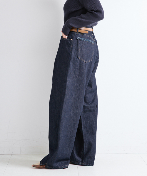 B.C STOCK(ベーセーストック)の「ウォッシャブル / DU JOUR / デュ ジュール TUCK BARREL JEAN(デニムパンツ・レディース・ブラウン/ネイビー/ブルー・36/38)」の14枚目の写真