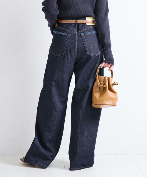 B.C STOCK(ベーセーストック)の「ウォッシャブル / DU JOUR / デュ ジュール TUCK BARREL JEAN(デニムパンツ・レディース・ブラウン/ネイビー/ブルー・36/38)」の15枚目の写真
