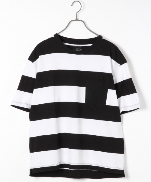 RAGEBLUE（レイジブルー）の「＜CALIFORNIA COTTON使用＞ビッグシルエットポケットTシャツ半袖/710451（Tシャツ/カットソー・メンズ・ベージュ/ネイビー/ホワイト×ブラック/ブラック/ホワイト・SMALL/LARGE/MEDIUM）」の2枚目の写真
