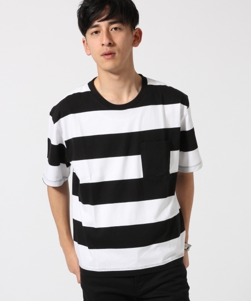 RAGEBLUE（レイジブルー）の「＜CALIFORNIA COTTON使用＞ビッグシルエットポケットTシャツ半袖/710451（Tシャツ/カットソー・メンズ・ベージュ/ネイビー/ホワイト×ブラック/ブラック/ホワイト・SMALL/LARGE/MEDIUM）」の17枚目の写真