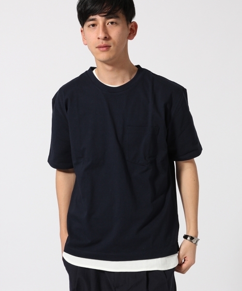 RAGEBLUE（レイジブルー）の「＜CALIFORNIA COTTON使用＞ビッグシルエットポケットTシャツ半袖/710451（Tシャツ/カットソー・メンズ・ベージュ/ネイビー/ホワイト×ブラック/ブラック/ホワイト・SMALL/LARGE/MEDIUM）」の15枚目の写真