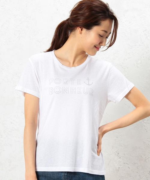 green label relaxing(グリーンレーベルリラクシング)の「CB USA PORTE Tシャツ◆(Tシャツ/カットソー・レディース・オフホワイト/グレー/ダークグリーン/ネイビー・FREE)」の2枚目の写真