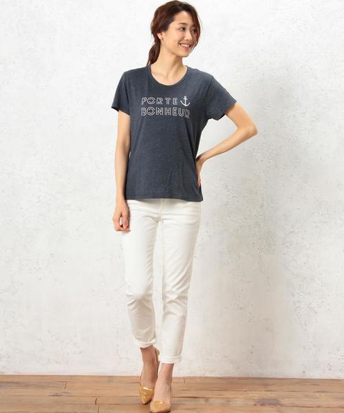 green label relaxing(グリーンレーベルリラクシング)の「CB USA PORTE Tシャツ◆(Tシャツ/カットソー・レディース・オフホワイト/グレー/ダークグリーン/ネイビー・FREE)」の14枚目の写真