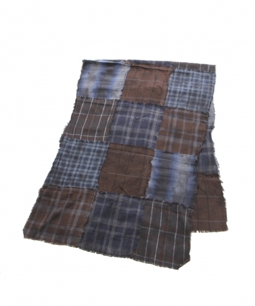 RAGEBLUE（レイジブルー）の「【GLEN PRINCE】パッチワークチェックストール/734546（マフラー・メンズ・レッド/ブルー・FREE）」の4枚目の写真