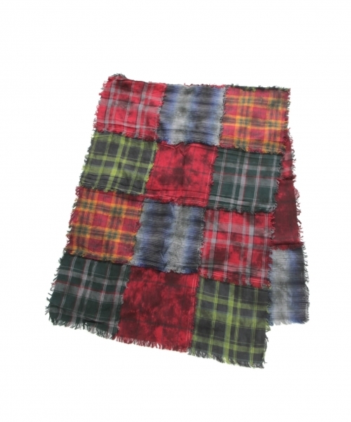 RAGEBLUE（レイジブルー）の「【GLEN PRINCE】パッチワークチェックストール/734546（マフラー・メンズ・レッド/ブルー・FREE）」の6枚目の写真