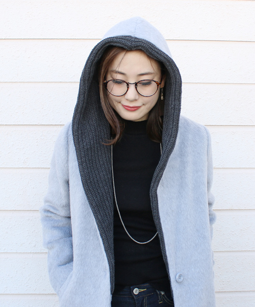 reca(レカ)の「ニットフードコート(ダウンジャケット/コート・レディース・キャメル/グレー系その他/杢グレー・M)」の22枚目の写真