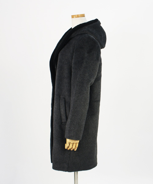 reca(レカ)の「ニットフードコート(ダウンジャケット/コート・レディース・キャメル/グレー系その他/杢グレー・M)」の9枚目の写真