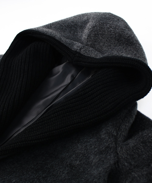 reca(レカ)の「ニットフードコート(ダウンジャケット/コート・レディース・キャメル/グレー系その他/杢グレー・M)」の13枚目の写真