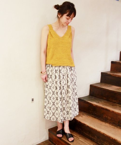 plage（プラージュ）の「綿麻テープヤーン キャミソール◆（ニット/セーター・レディース・ネイビー/イエロー/ナチュラル・FREE）」の5枚目の写真