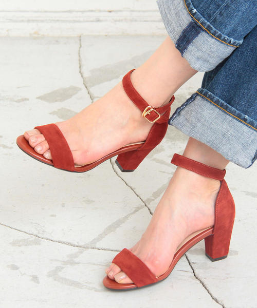 BEAUTY&YOUTH UNITED ARROWS（ビューティーアンドユースユナイテッドアローズ）の「BY∴ スウェードアンクルストラップサンダル ◆（サンダル・レディース・ライトグレー/ネイビー/オレンジ/ブラック/ワインレッド・37/38/36/35/37h/36h/35h）」の4枚目の写真