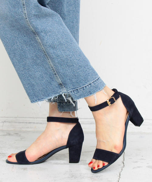 BEAUTY&YOUTH UNITED ARROWS（ビューティーアンドユースユナイテッドアローズ）の「BY∴ スウェードアンクルストラップサンダル ◆（サンダル・レディース・ライトグレー/ネイビー/オレンジ/ブラック/ワインレッド・37/38/36/35/37h/36h/35h）」の11枚目の写真