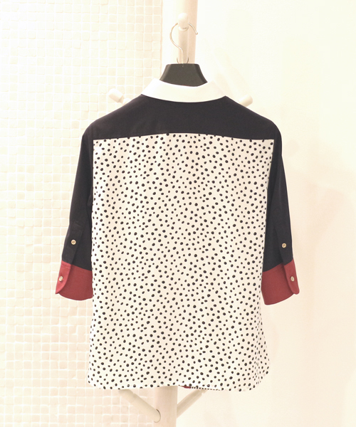 GUILD PRIME(ギルドプライム)の「★WEB限定★【GUILD PRIME】WOMENS ハーフスリーブカラーブロッキングシャツ(シャツ/ブラウス・レディース・ネイビー・34/36)」の13枚目の写真