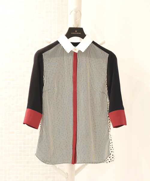 GUILD PRIME(ギルドプライム)の「★WEB限定★【GUILD PRIME】WOMENS ハーフスリーブカラーブロッキングシャツ(シャツ/ブラウス・レディース・ネイビー・34/36)」の12枚目の写真